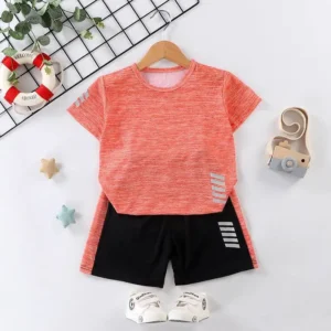 Kids Tracksuits Summer Sport Clothing Suits Quick Dry Short Sleeve T-shirt and Shorts Pants Set Children Boys Sports/gym Wear