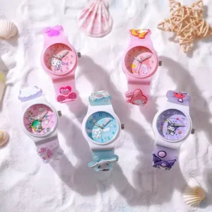 Custom Sanrio Kids LED Luminous Electronic Watch Kawaii Anime MyMelody Kuromi Cinnamoroll Girls Gift Compass Answer Call