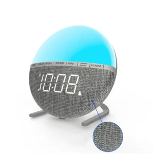 Colorful Round Sleep Lamp Bedside Electronic Clock Led Night Light Atmosphere Digital Alarm Clock