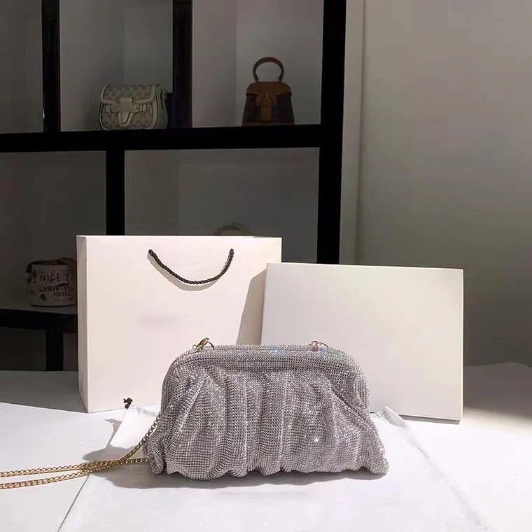 2024 Luxury Shiny Rhinestone Evening Clutch Bags Women New Folds Crystal Clip Purses and Handbags Designer Wedding Party Quality - Image 10
