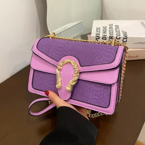 2023 Famous Young Ladies Shoulder Purses Luxury Designer Chain Women Handbags Design Crocodile Pattern bags For Female